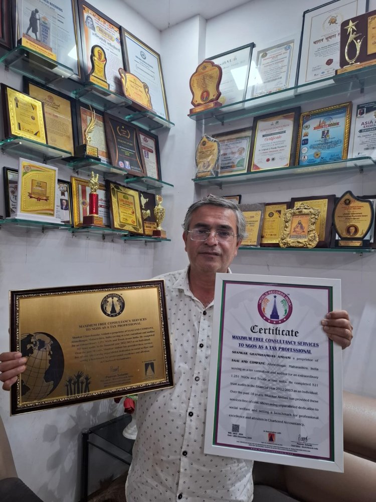 CA Shankar Ghanshamdas Andani Sets a International Record Recognized by World Records India