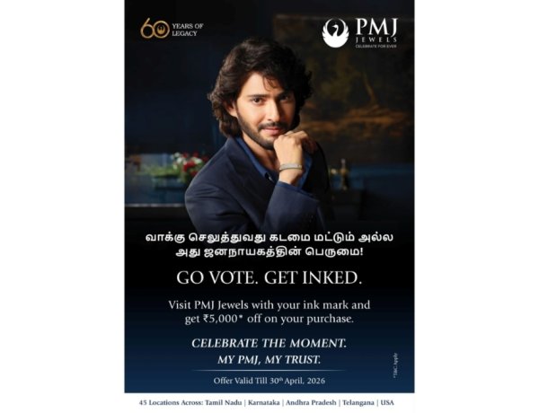 PMJ Jewels Successfully Completed Its “Go Vote, Get Inked” Offer to Celebrate Democracy in Tamil Nadu Elections